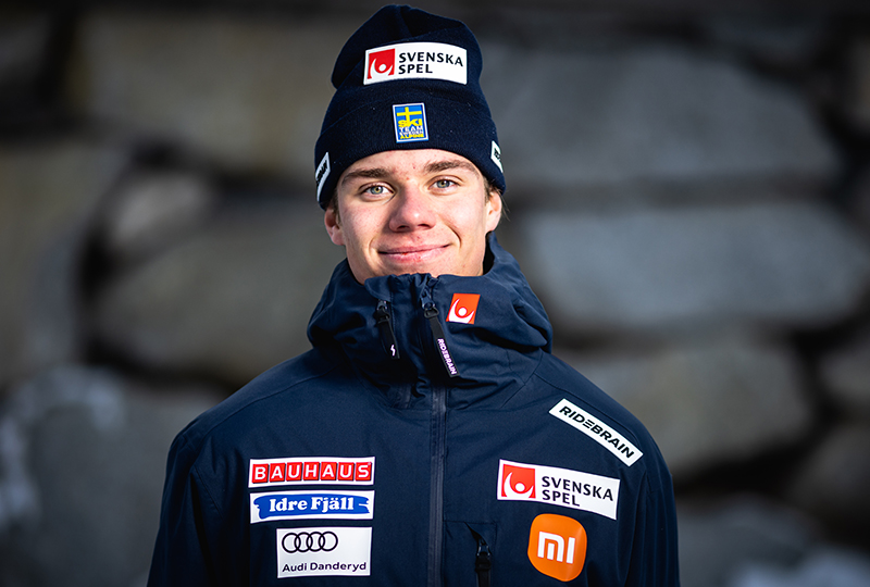 Fredrik Nilsson, Åre SLK, tog guld på Junior-VM i Italien 2023.