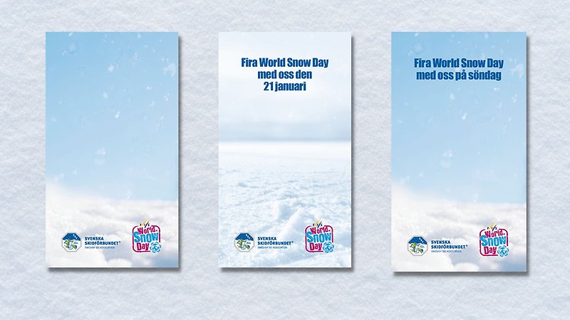 Tre exempel på sociala medie-mallar inför World Snow Day