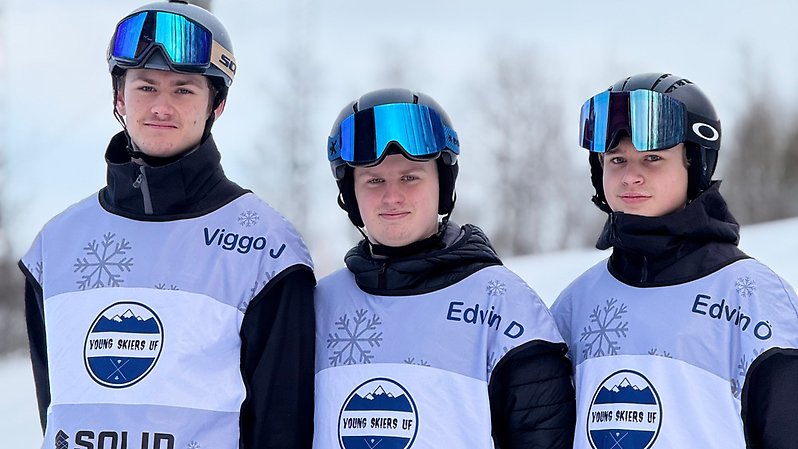Fv.v. Viggo Jakobsson, Edvin Degerstedt och Edvin Ödlund. Foto: Young Skiers/privat.
